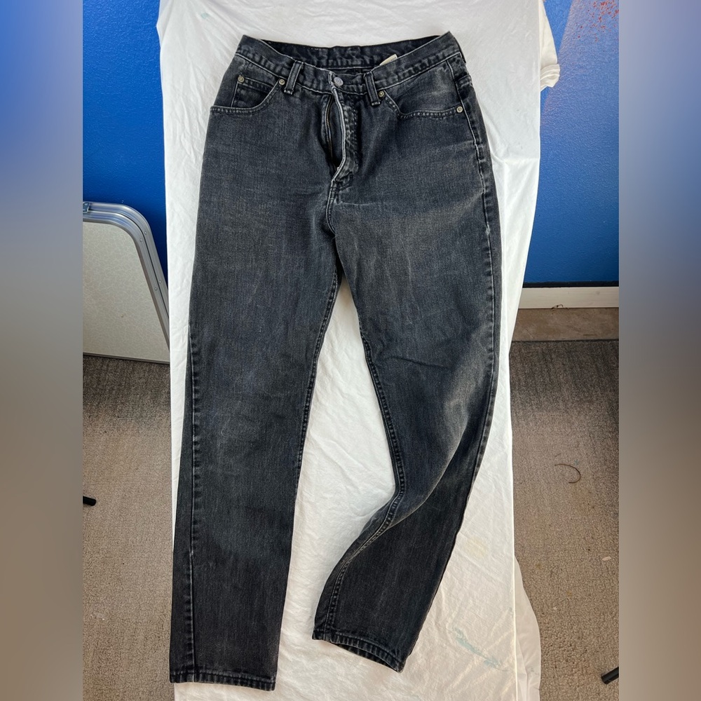 Calvin Klein Vintage High Waist Black Straight Leg Jeans Women's 12 Made in USA